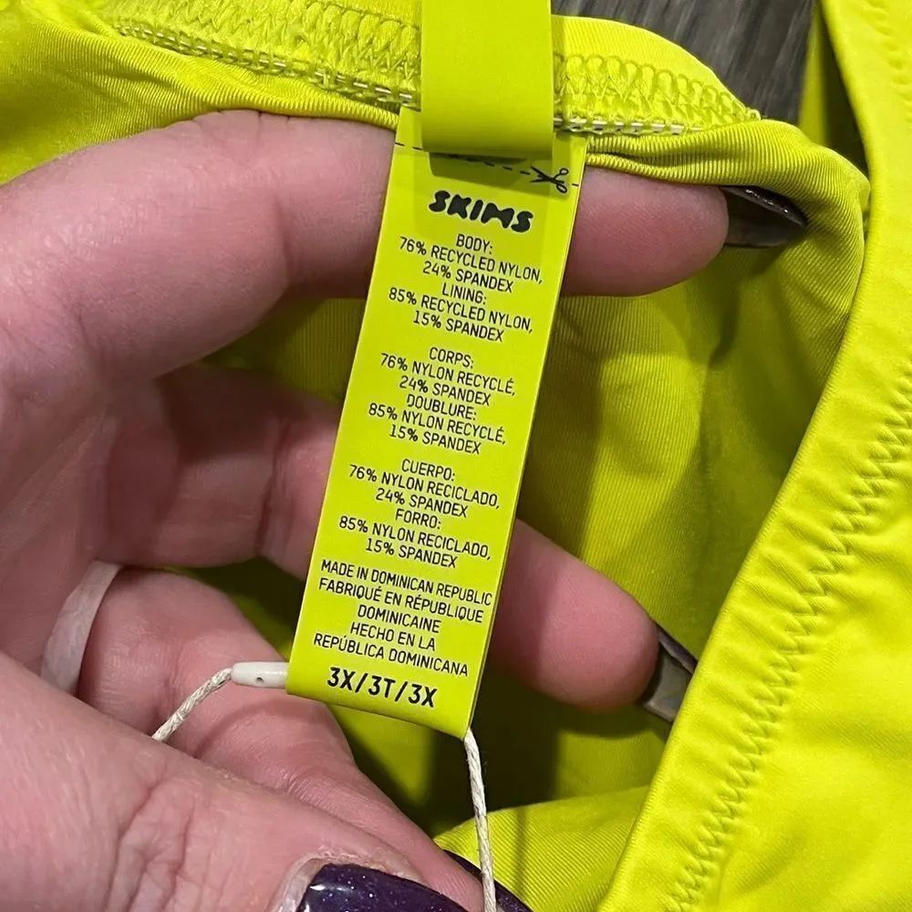 NWT Skims Signature Swim Cheeky Tanga Bikini Bottoms Mid-Rise Swimwear Citrus 3X